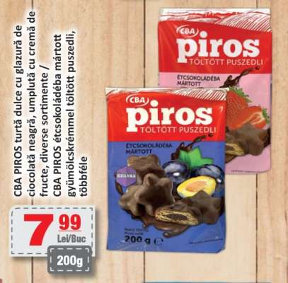 CBA PIROS Töltött Puszedli
