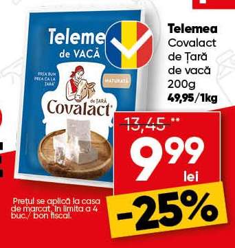 Telemea Covalact de Țară de vacă 200g