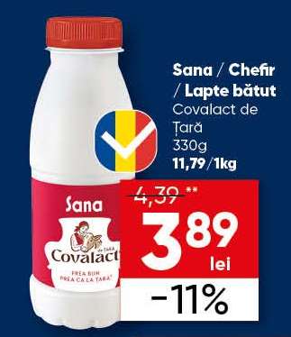 Sana / Chefir / Lapte bătut Covalact de Țară 330g