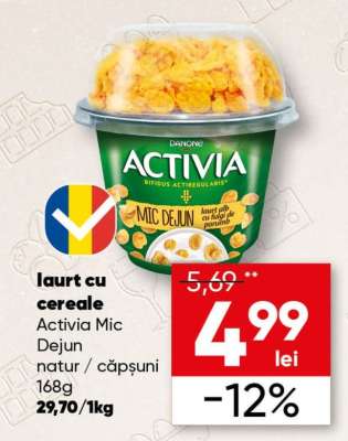 Iaurt cu cereale Activia Mic Dejun