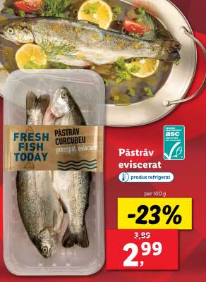 Păstrăv eviscerat