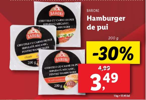 BARONI Hamburger de pui