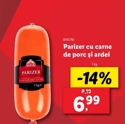 Parizer cu carne de porc și ardei