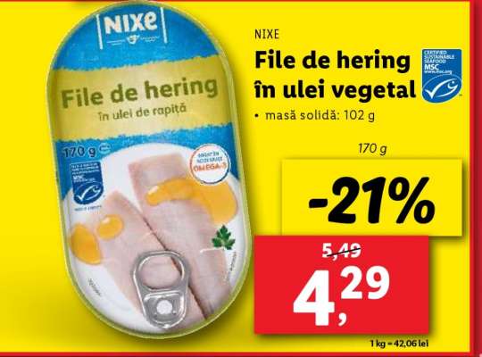 File de hering în ulei vegetal