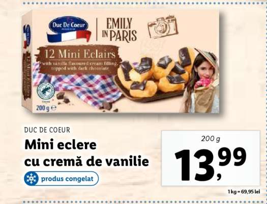 Mini eclere cu cremă de vanilie