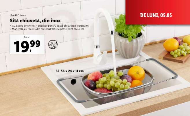 Sită chiuvetă, din inox