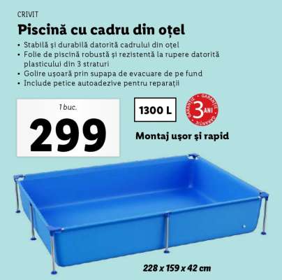 Piscină cu cadru din oțel