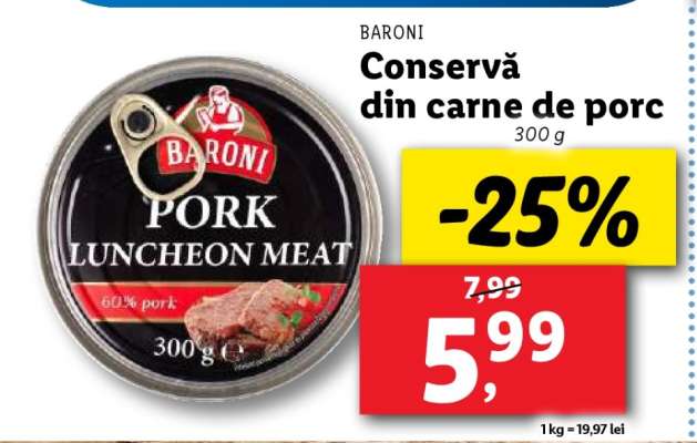 BARONI Conservă din carne de porc