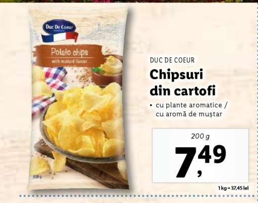 DUC DE COEUR Chipsuri din cartofi