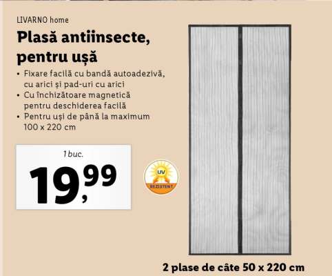 Plasă antiinsecte, pentru ușă