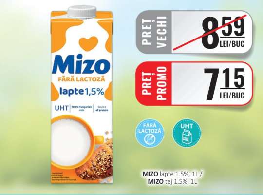 Mizo lapte 1.5%, 1L