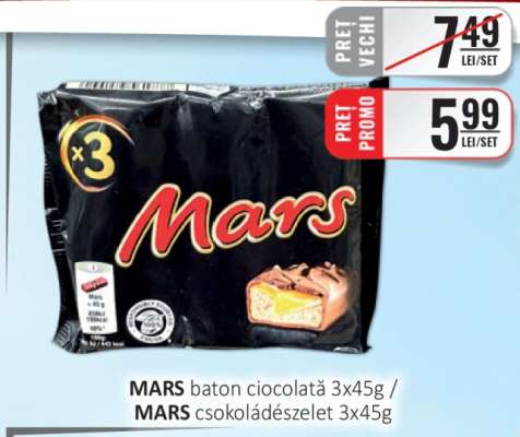 MARS baton ciocolată 3x45g