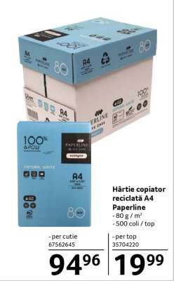 Hârtie copiator reciclată A4 Paperline