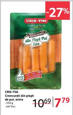 CRIS-TIM Crenvurști din piept de pui extra