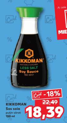 KIKKOMAN Sos soia puțin sărat 150 ml