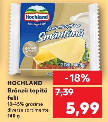 HOCHLAND Brânză topită felii