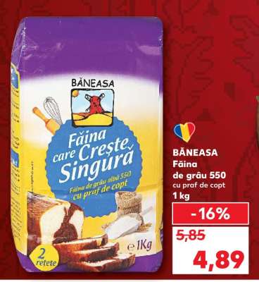 BĂNEASA Făină de grâu 550 cu praf de copt