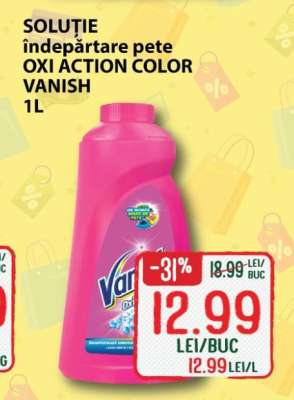 SOLUȚIE îndepărtare pete OXI ACTION COLOR VANISH 1L