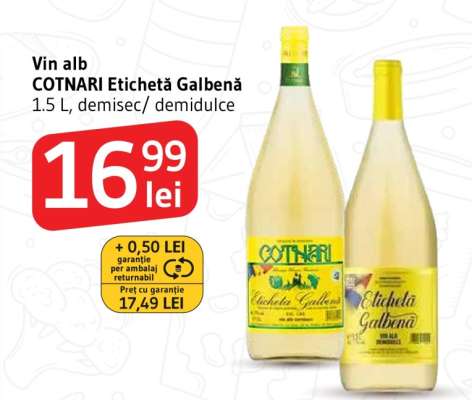 Vin alb COTNARI Etichetă Galbenă