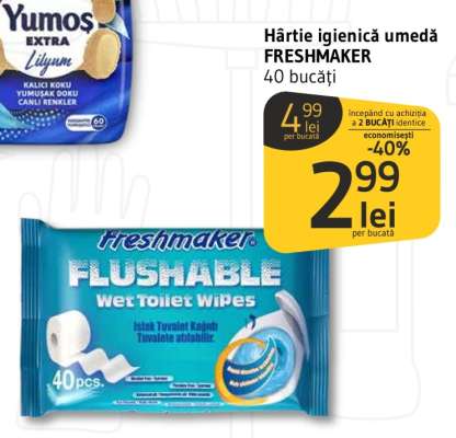 Hârtie igienică umedă FRESHMAKER