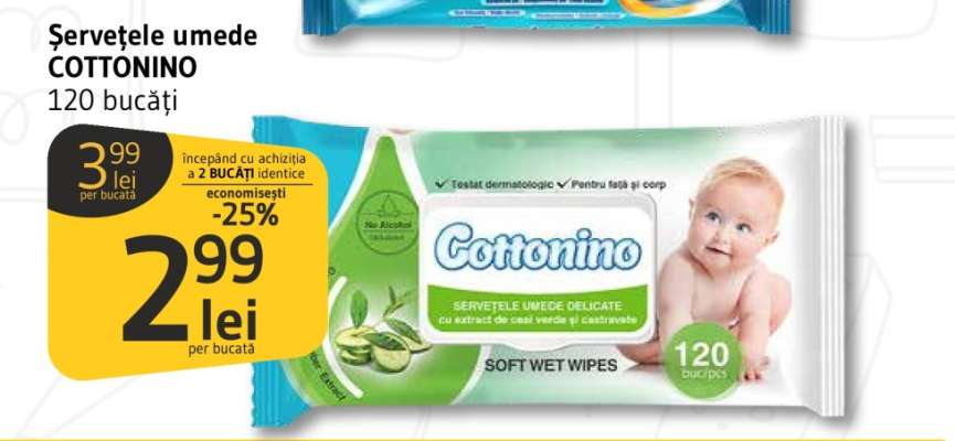 Șervețele umede COTTONINO