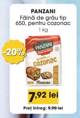 PANZANI Făină de grâu tip 650, pentru cozonac