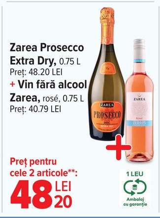 Zarea Prosecco Extra Dry + Vin fără alcool Zarea