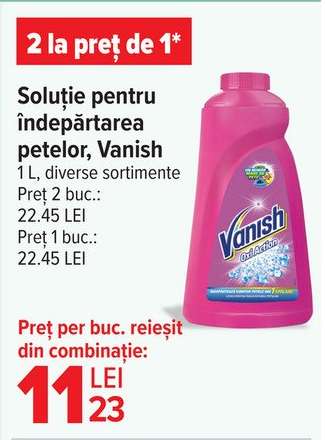 Soluție pentru îndepărtarea petelor Vanish