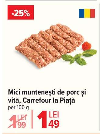 Mici muntenești de porc și vită, Carrefour la Piață