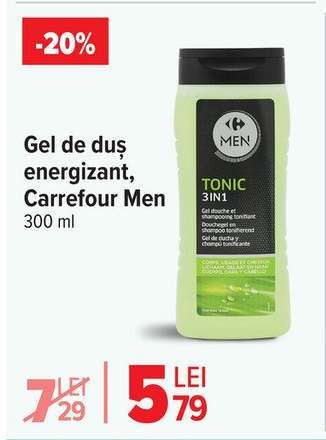 Gel de duș energizant, Carrefour Men