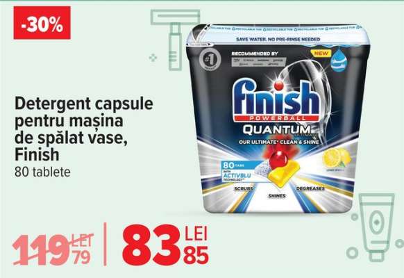 Detergent capsule pentru mașina de spălat vase, Finish