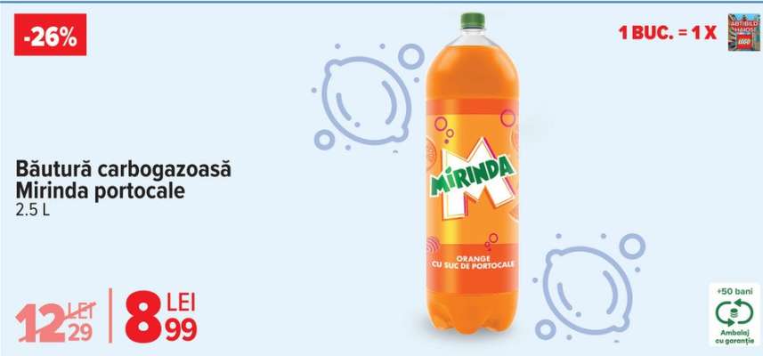 Băutură carbogazoasă Mirinda portocale
