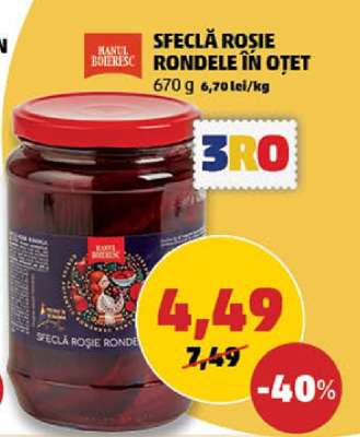 Sfeclă Roșie Rondele în Oțet
