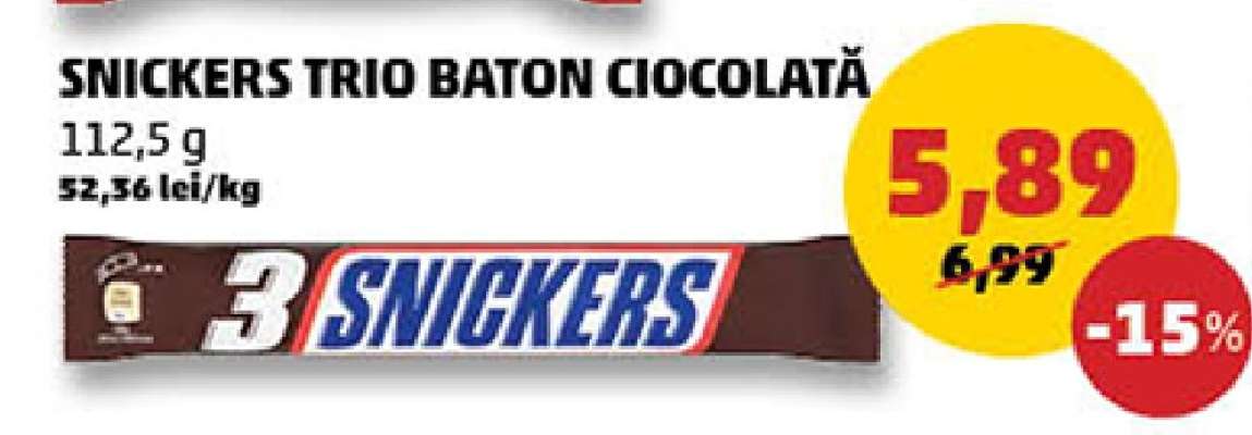 SNICKERS TRIO BATON CIOCOLATĂ