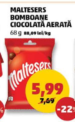 Maltesers Bomboane Ciocolată Aerată