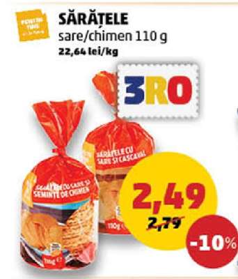 Sărățele sare/chimen 110 g