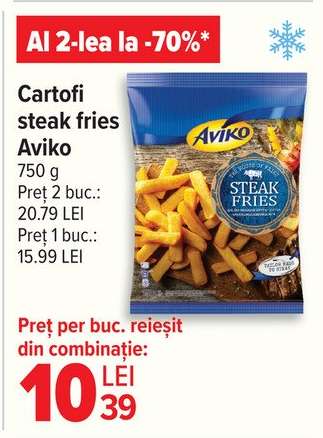 Cartofi steak fries Aviko
