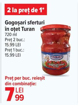 Gogoșari sferturi în oțet Turan