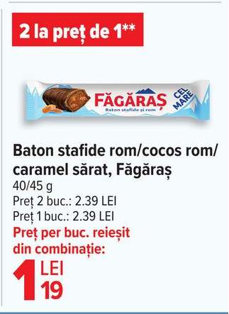 Baton stafide rom/cocos rom/caramel sărat, Făgăraș