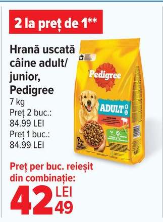Hrană uscată câine adult/junior, Pedigree
