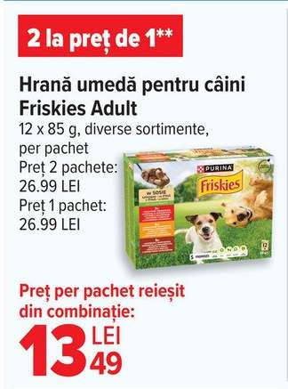 Hrană umedă pentru câini Friskies Adult