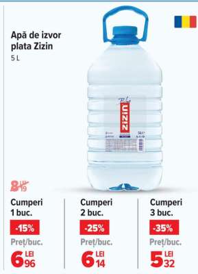 Apă de izvor plata Zizin 5 L