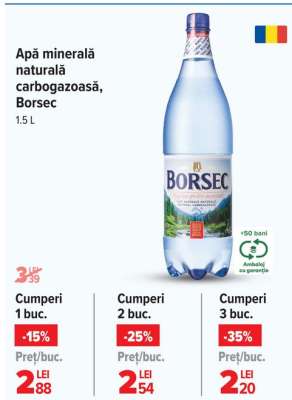 Apă minerală naturală carbogazoasă, Borsec
