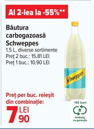 Băutură carbogazoasă Schweppes