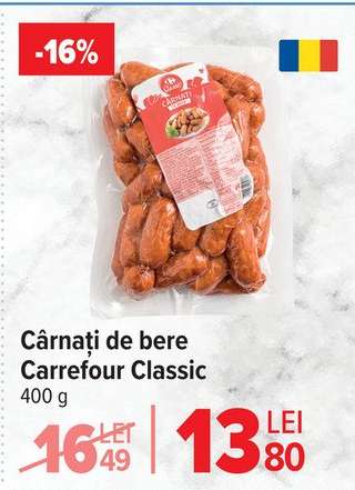 Cârnați de bere Carrefour Classic