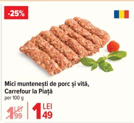 Mici muntenești de porc și vită, Carrefour la Piață