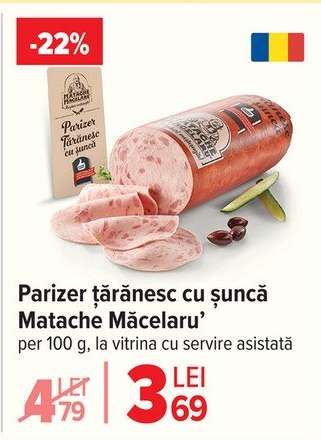 Parizer țărănesc cu șuncă Matache Măcelaru'