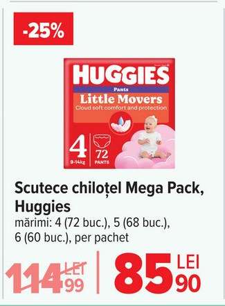 Scutece chiloțel Mega pack, Huggies