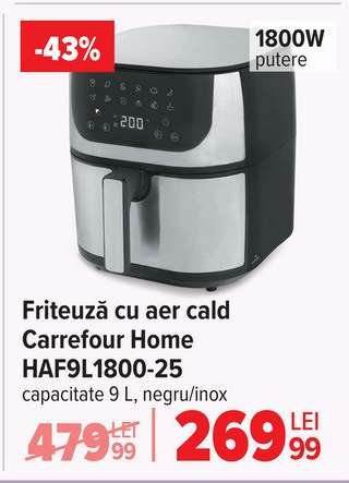 Friteuză cu aer cald Carrefour Home HAF9L1800-25