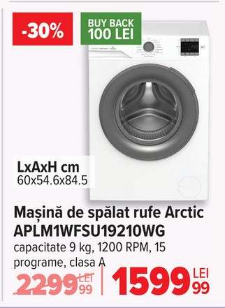 Mașină de spălat rufe Arctic APLM1WFSU19210WG